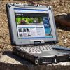 Getac_V100_Fully_Rugged_Laptop_Elegant_Black_Open_Top_Right_Yard_Full_Body_Dandy_Gadget_Computers
