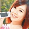 Sharp_Solar_Hybrid_SH6230C_Smartphone_Natural_White_Front_Left_Sexy_Teen_Japanese_Model_Smile_Dandy_Gadget_Cellphones