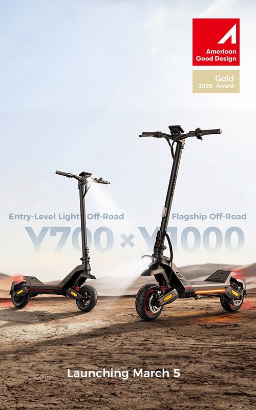 ENGWE Y700 and Y1000 electric scooters in a city and off-road themed setting