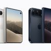 Four Apple iPhone Duo devices shown open and closed in two finishes