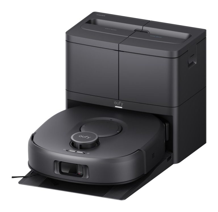eufy Omni C30 robot vacuum docked in its all-in-one station