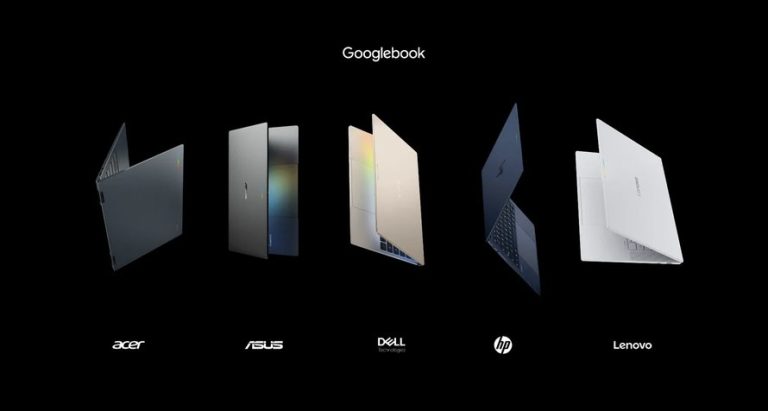 Googlebook laptop lineup from Acer, ASUS, Dell, HP, and Lenovo