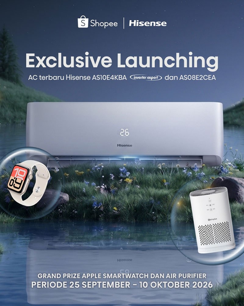 Hisense launch artwork showing an air conditioner and the two announced model names